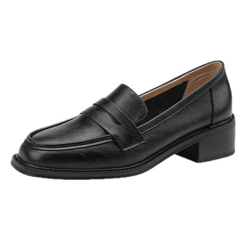 Mary Jane™ | Läderloafers med rund tå och låg klack