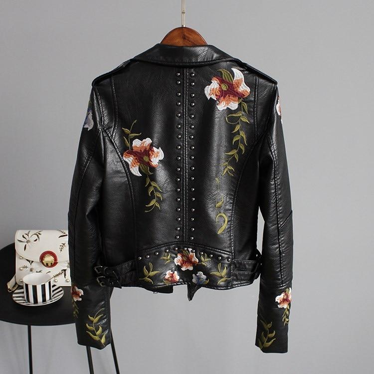 AlvaStockholm™ | Stilig Broderad Läderjacka