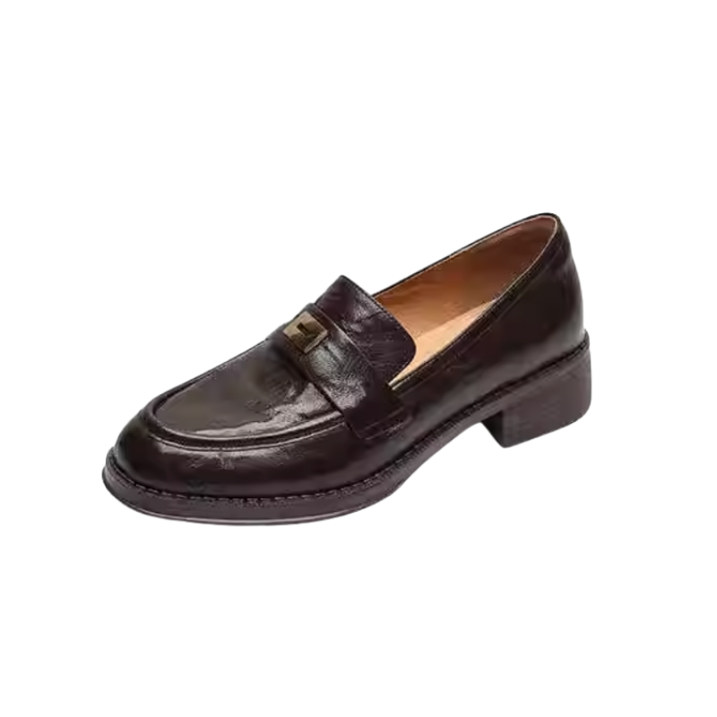 Mary Jane™ | Läderloafers med medelhög klack