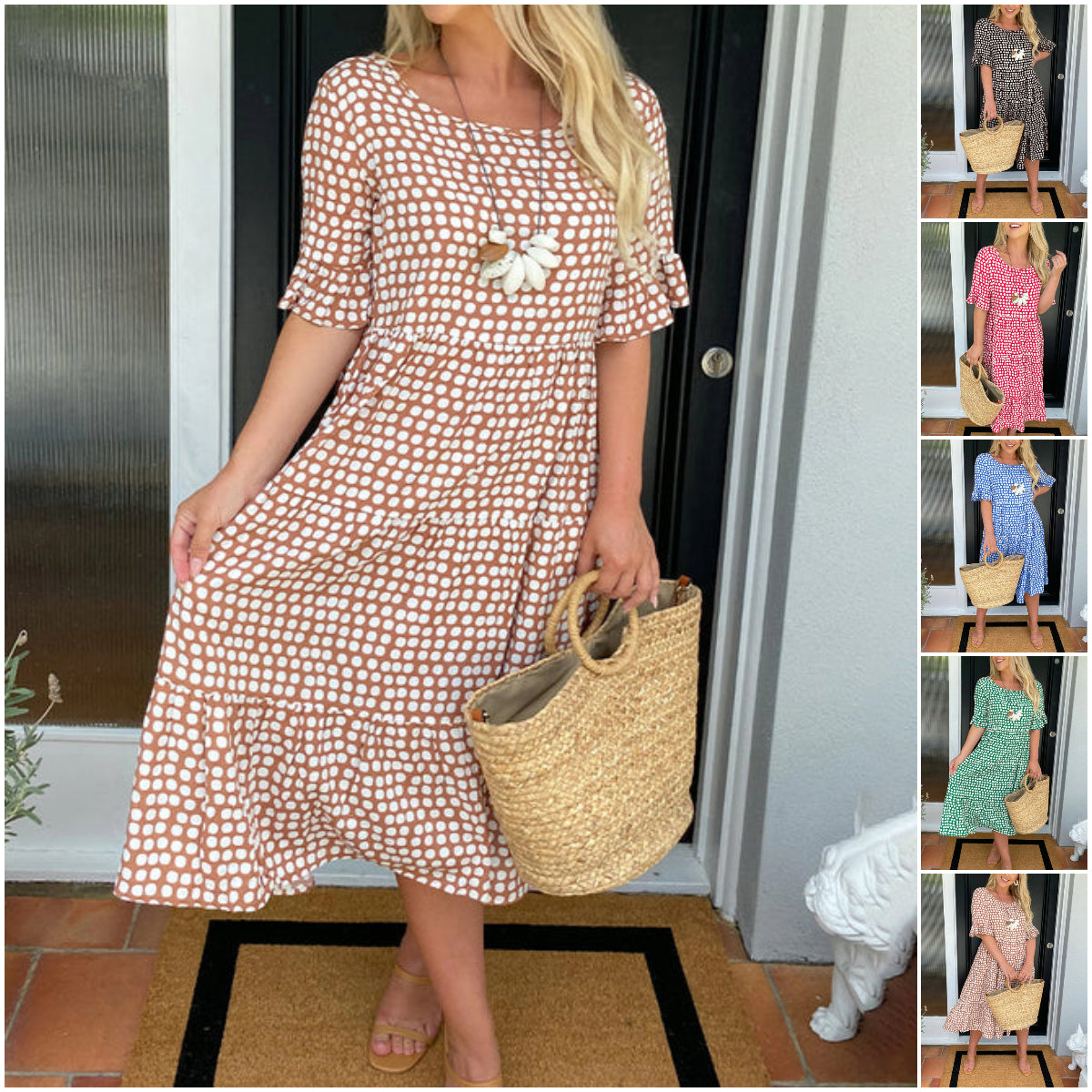 AlvaStockholm™ | Retroinspirerad lätt midi-klänning