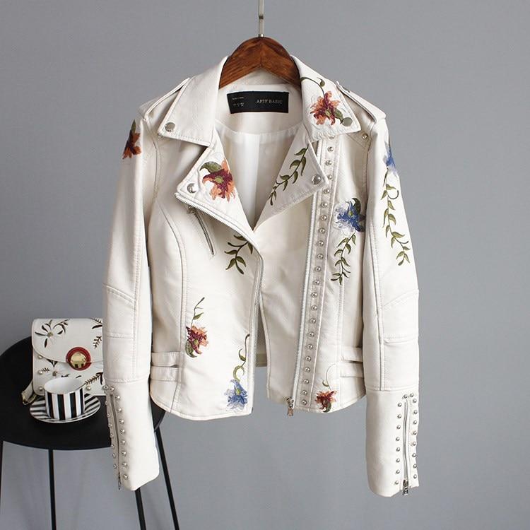 AlvaStockholm™ | Stilig Broderad Läderjacka