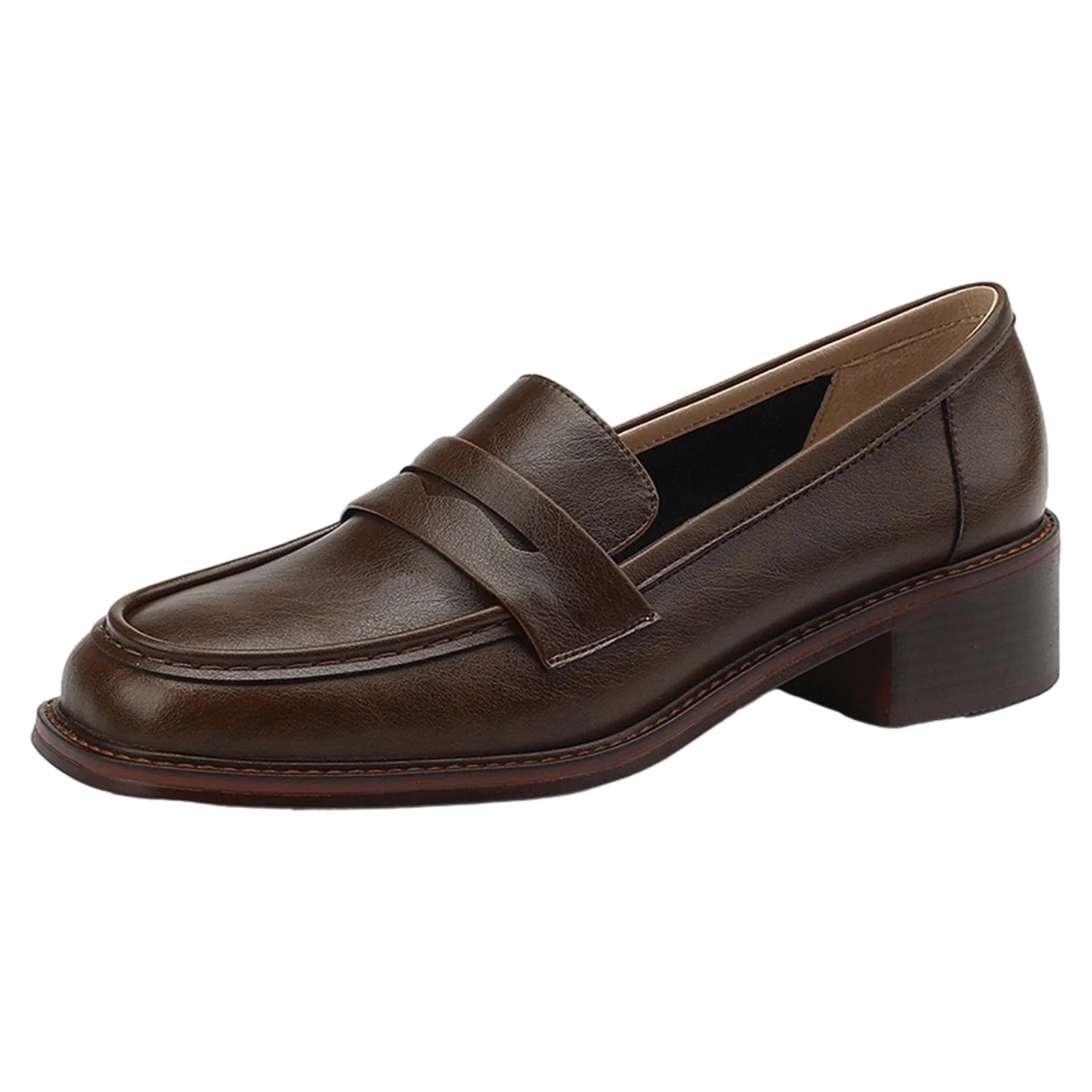 Mary Jane™ | Läderloafers med rund tå och låg klack