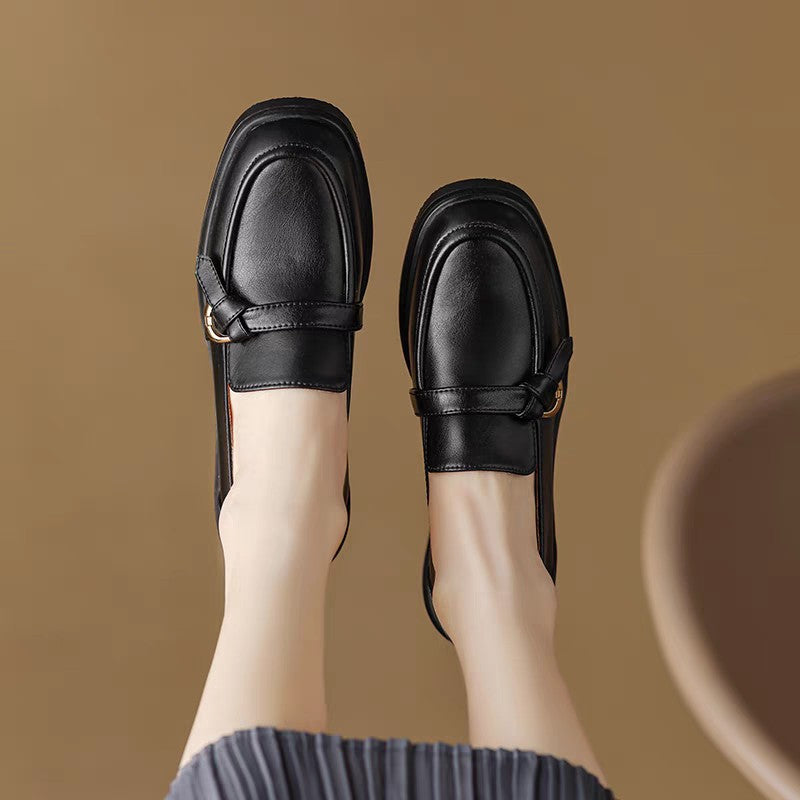 Mary Jane™ | Mjuk läderloafers med rund tå för damer