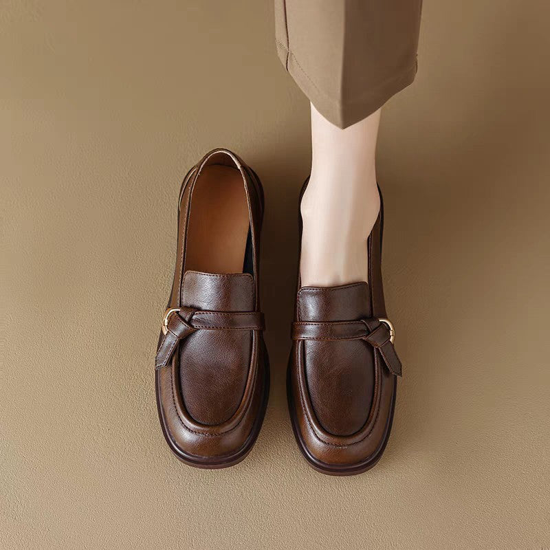 Mary Jane™ | Mjuk läderloafers med rund tå för damer
