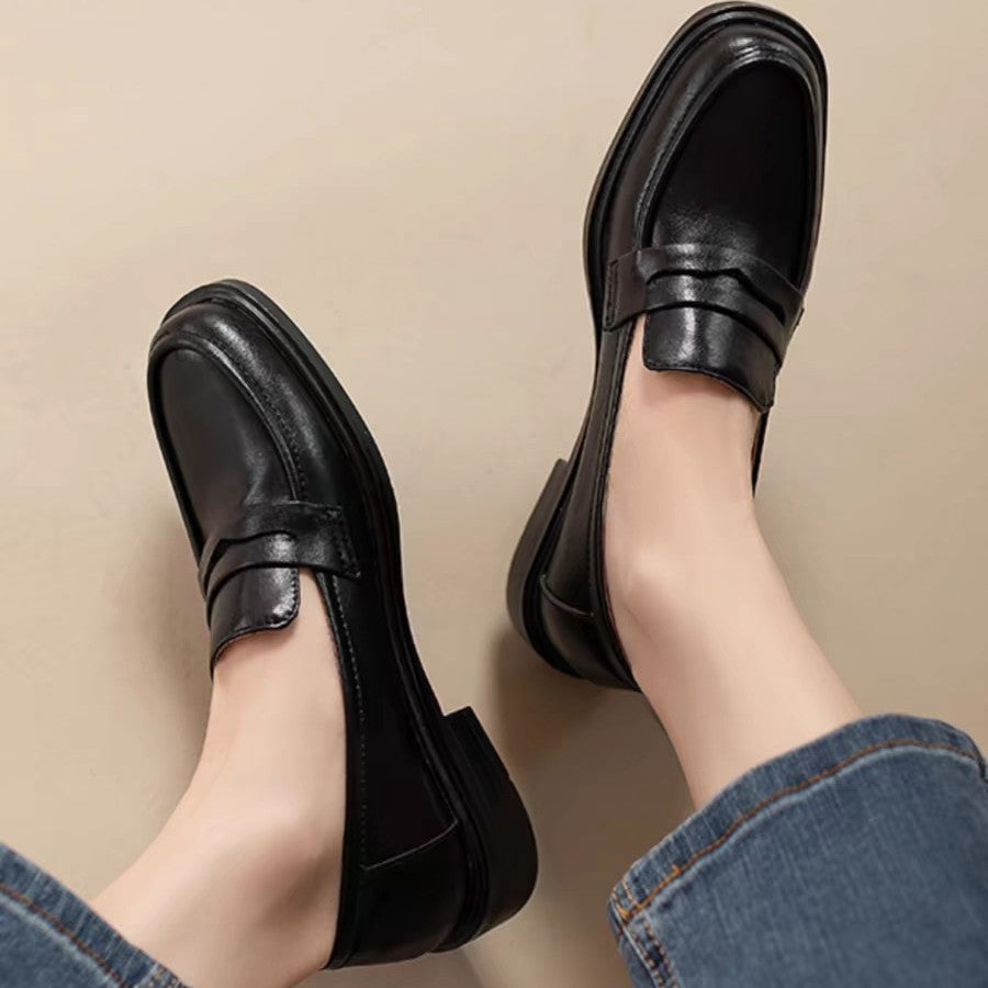 Mary Jane™ | Läderloafers med rund tå och låg klack
