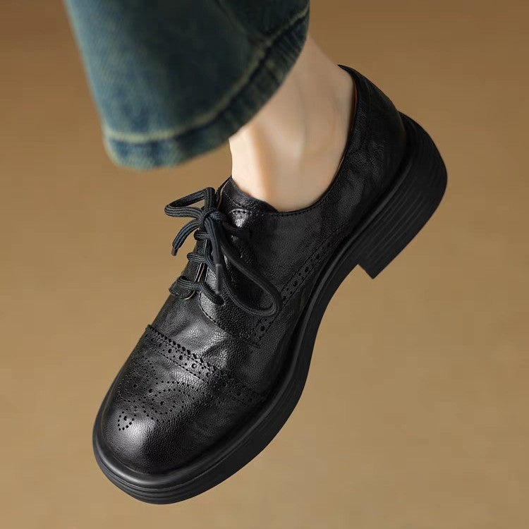 Mary Jane™ | Läder skor med brogue mönster