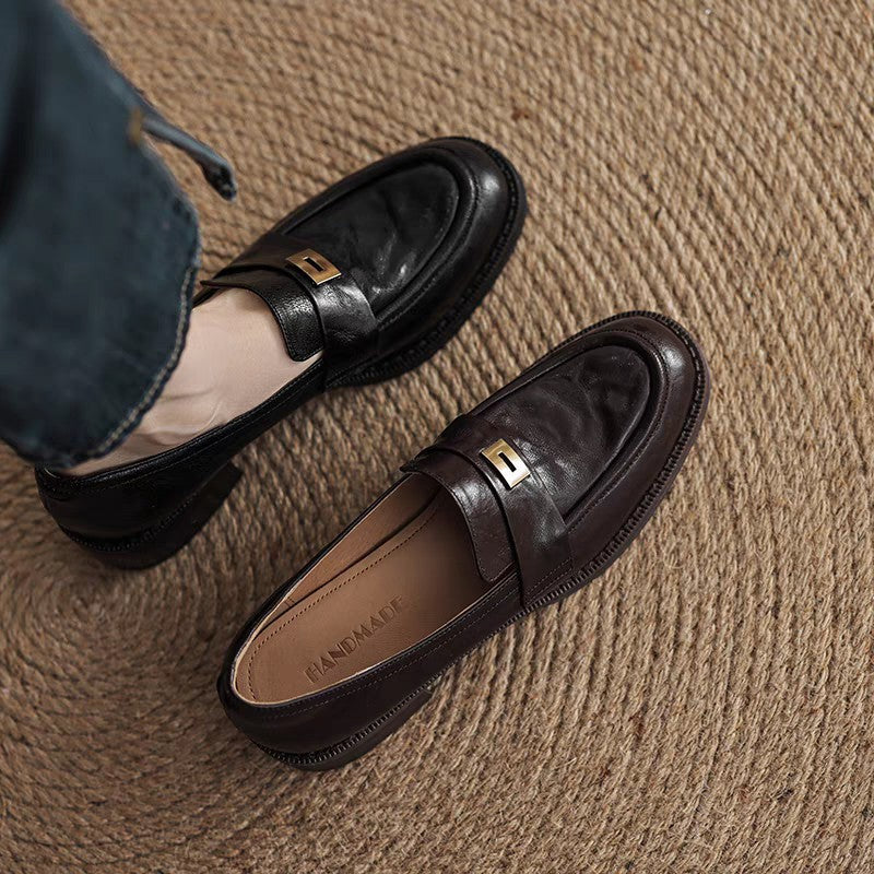 Mary Jane™ | Läderloafers med medelhög klack