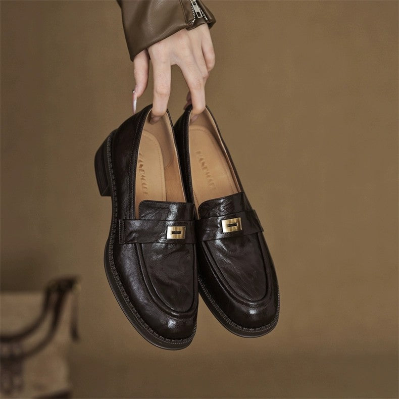 Mary Jane™ | Läderloafers med medelhög klack