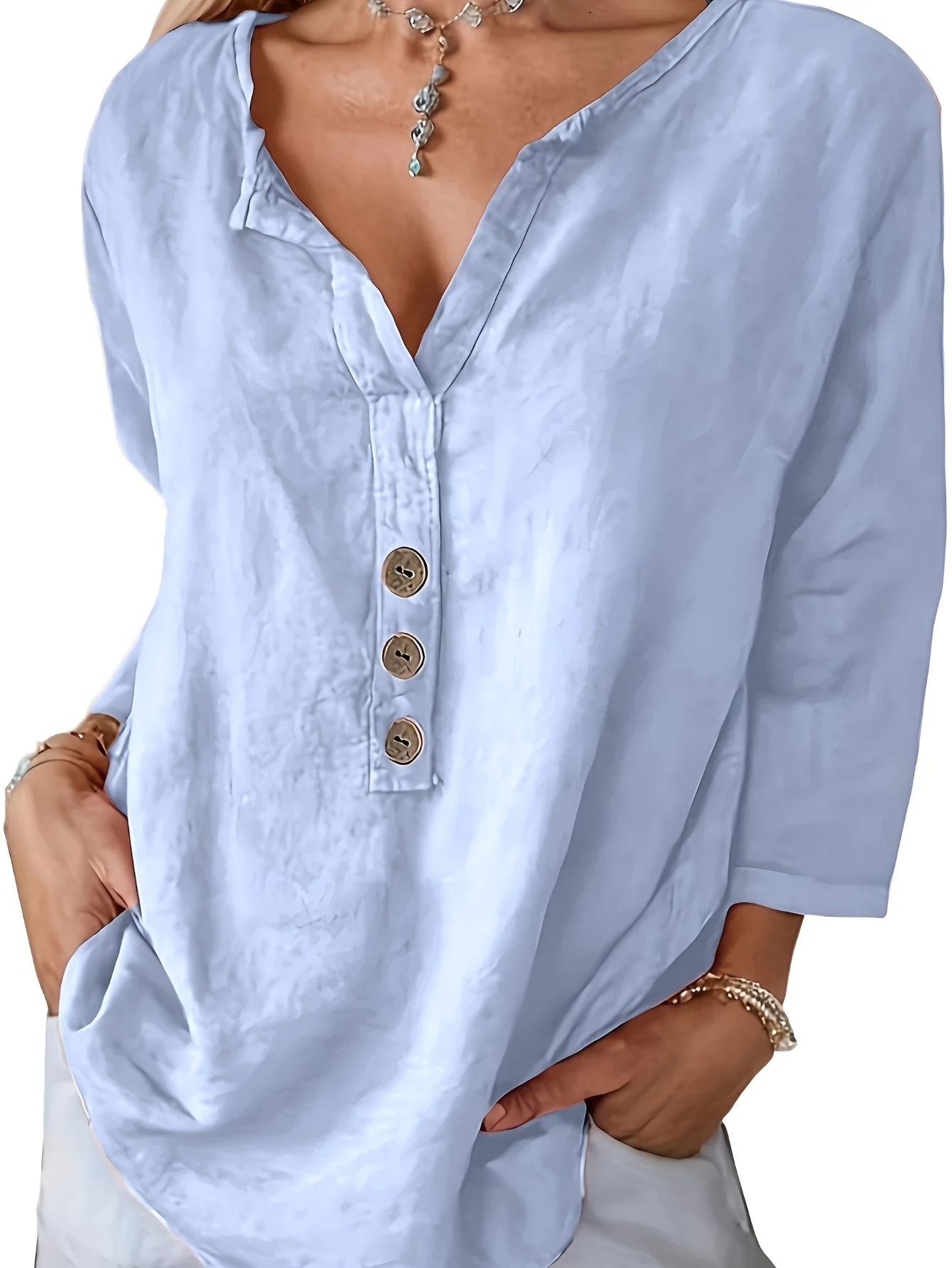 Minda™ | Blus i Bomull och Linne