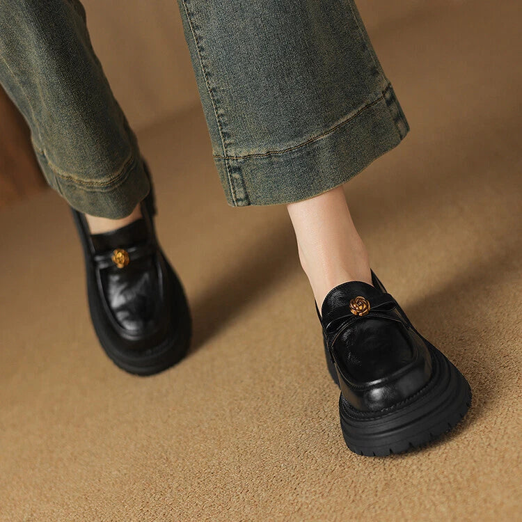 Mary Jane™ | Läderloafers med extra tjock sula