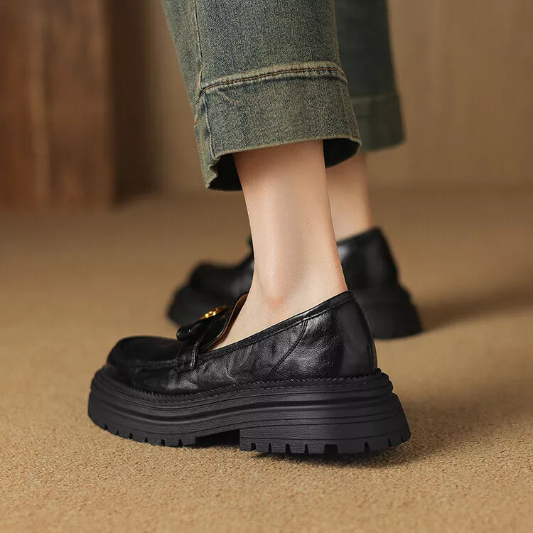 Mary Jane™ | Läderloafers med extra tjock sula