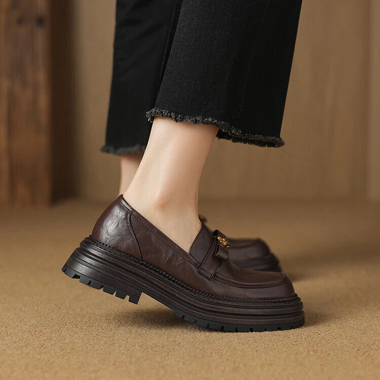 Mary Jane™ | Läderloafers med extra tjock sula