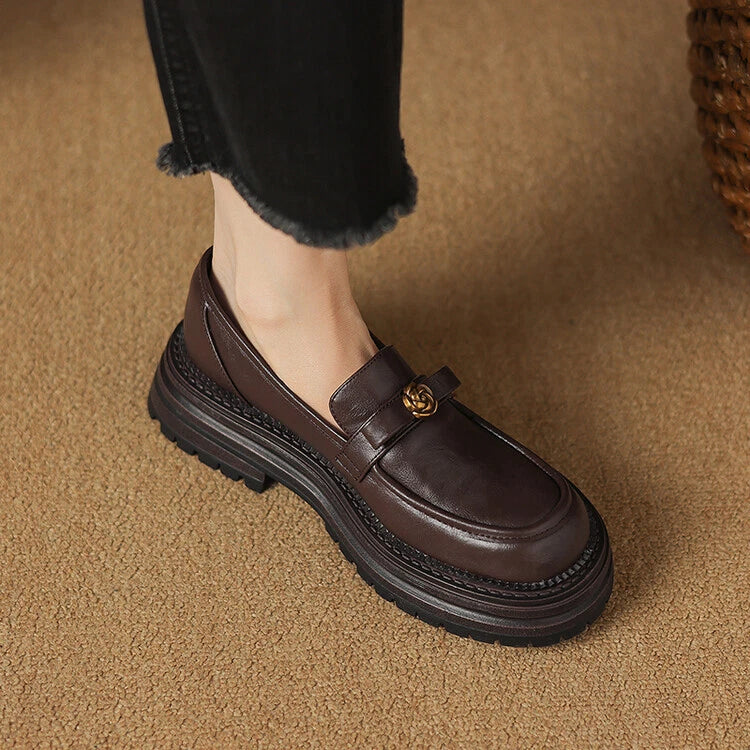 Mary Jane™ | Läderloafers med extra tjock sula