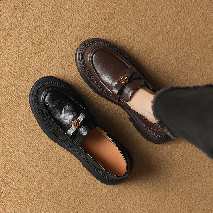 Mary Jane™ | Läderloafers med extra tjock sula