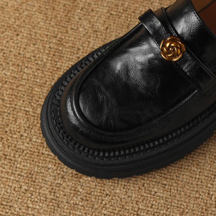 Mary Jane™ | Läderloafers med extra tjock sula