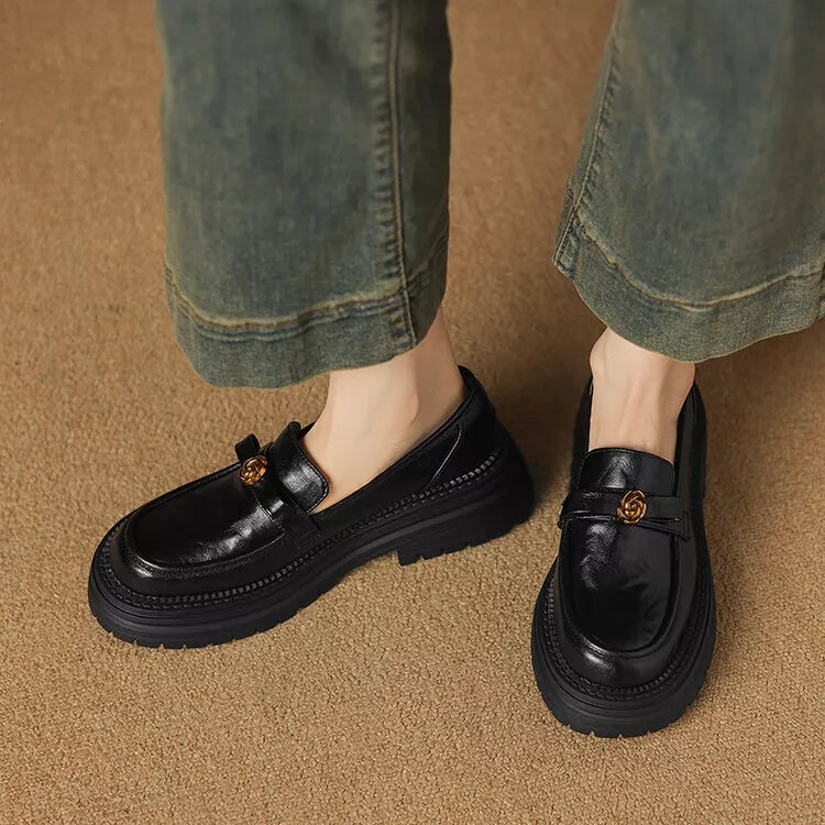 Mary Jane™ | Läderloafers med extra tjock sula