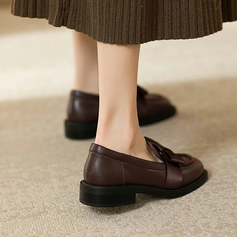 Mary Jane™ | Läderloafers med rosett