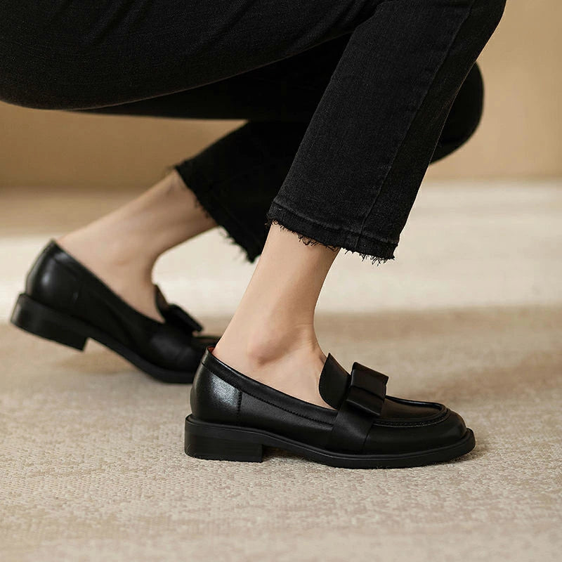 Mary Jane™ | Läderloafers med rosett